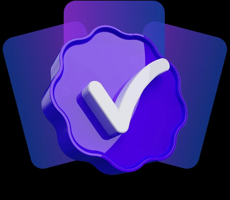 3D checkmark representing successful business packages