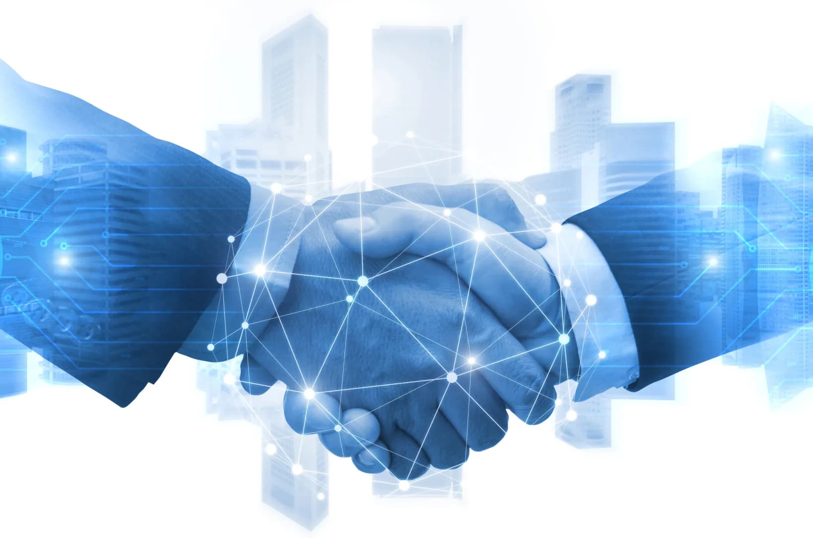 Business handshake representing partnership and collaboration